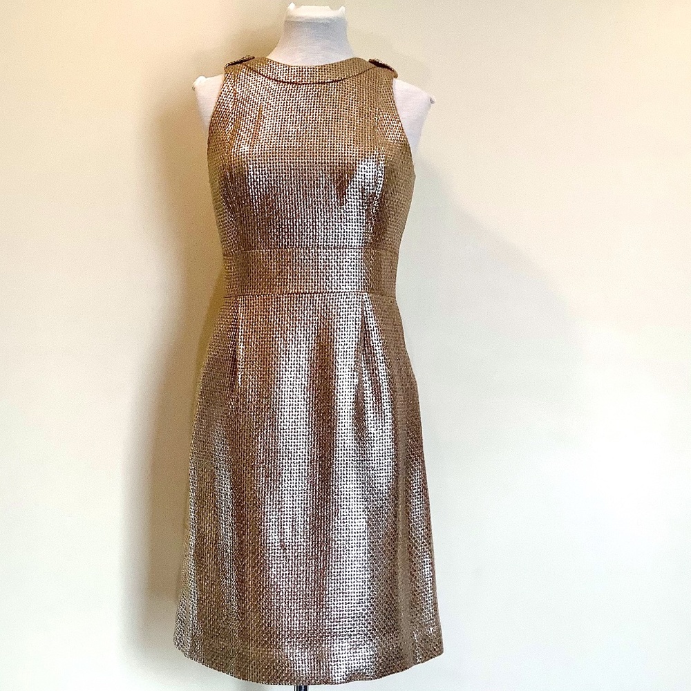 NWT Gold tweed shift dress